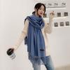 VISROVER New 20 Colors Woman Winter Scarf Fashion Female Shawls Cashmere Handfeeling Winter Wraps Solid Color Winter Hijab Gift