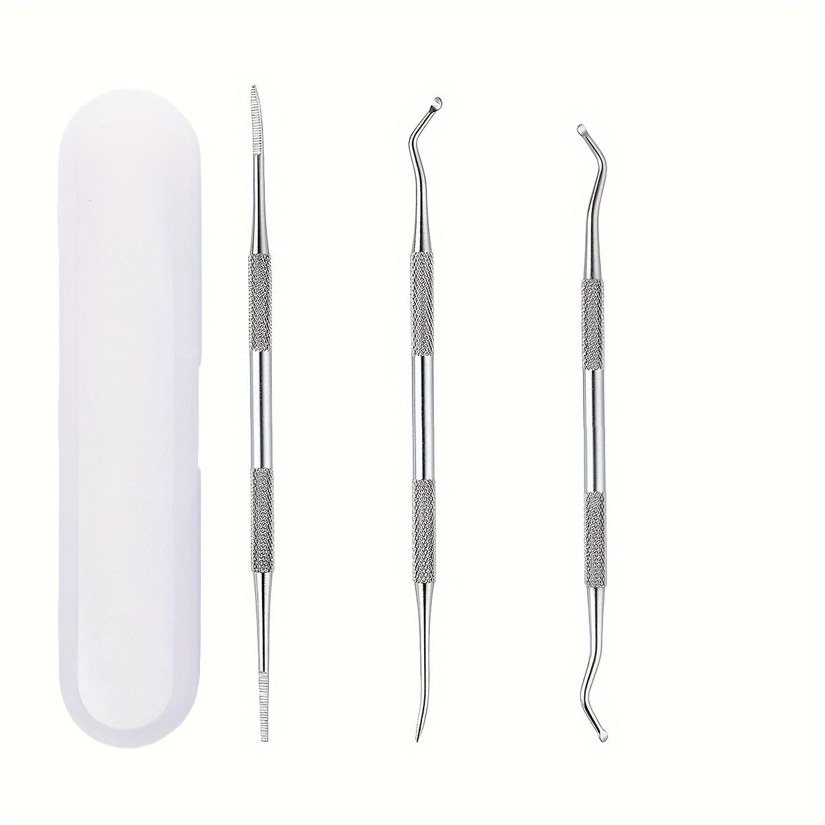 

3pcs Nail Spoon Shaver Stainless Steel Curling Double Head Groove Multi-functional Inlay Foot Care Tool pedicure professional
