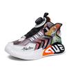 Winter boys' cotton shoes, children's basketball shoes, mid-top leather velvet thermal sports shoes, children's cotton shoes, one piece 2025