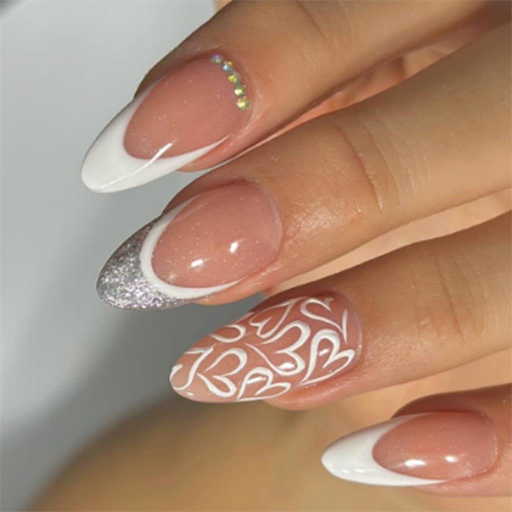 High-End French Almond Press-On Nails - Medium-Long, Stylish & Elegant