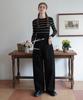 Rosiro Wide String Denim Pants Black