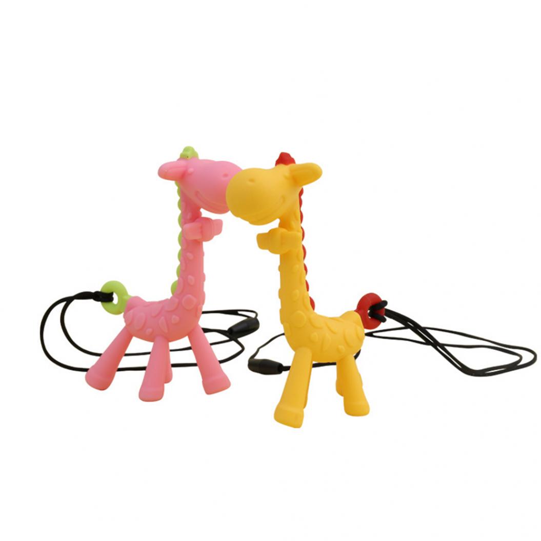 Мультфильм Жираф Кулон Мама Ожерелье Детские Прорезывания Зубов Жевать Силиконовый — фото 3