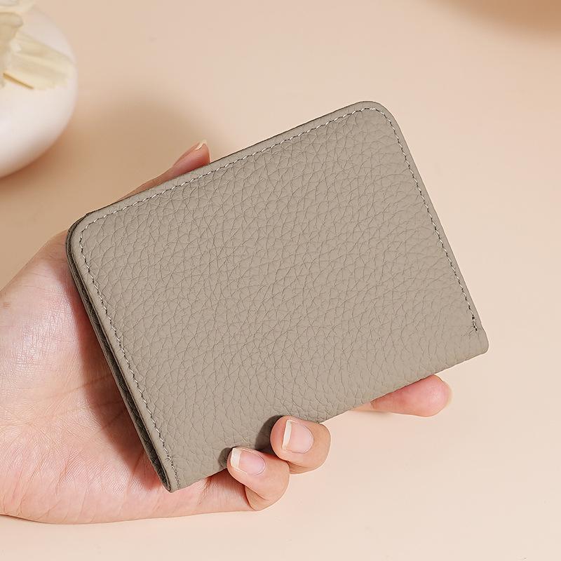 Women's RFID Mini Cowhide Wallet: Ultra-Thin Genuine Leather Anti-Magnetic Card Holder & Coin Purse