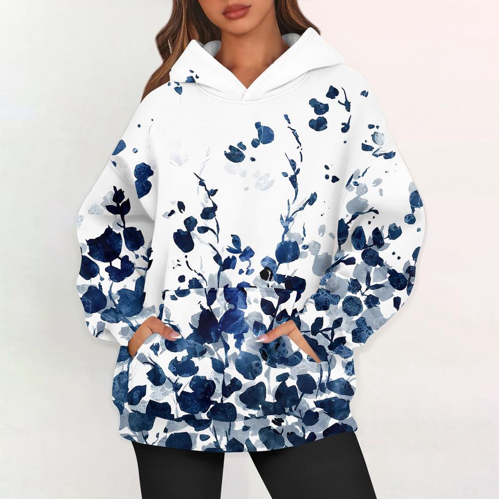 Hanorace largi pentru femei, hanorace din fleece, pulovere cu mânecă lungă, ținute cu buzunar