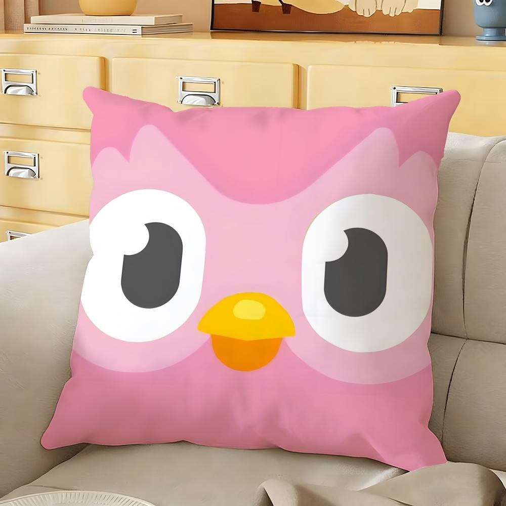 DDuolingo Cushion Cover Soft Durable Reversible Pillow Cover Home Car MultiScene Daily Comfort Pillowcase