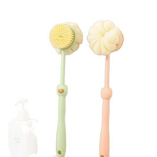 Doppelseitige Badbürste mit langem Griff: Peeling, Schmutzentfernung, Weiche Borsten, Selbstverwendbarer Rückenwäscher.