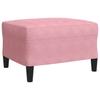 4 Piece Sofa Set with Cushions and Neck Rolls Pink Velvet