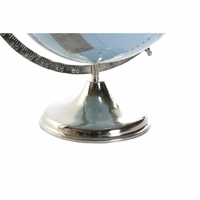 Globe terrestre - Design africain - 33 x 33 x 44 cm - PVC et aluminium - Finition brillante