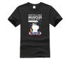Men's T Shirt Cartoon Fun Installing Muscles Funny Casual Male Pattern Quality Men's Print Cas