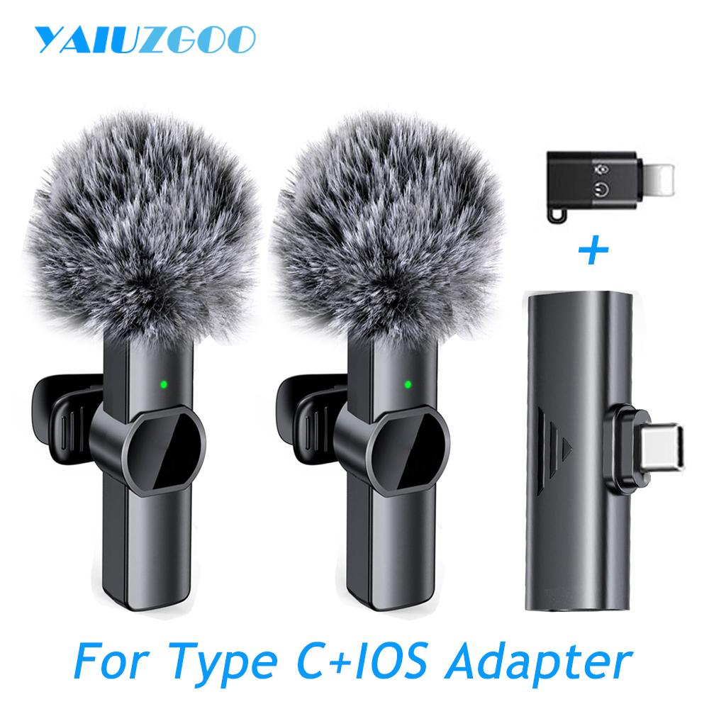 Wireless Lavalier Microphone Portable Audio Video Recording Mini Mic For iPhone Android Mobile Phone Laptop PC Live Broadcast