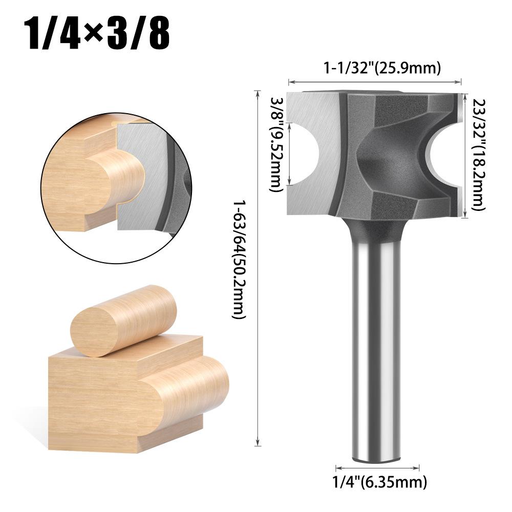 Semicircular Knife, Woodworking Positive Semicircular Knife, Arc Cutter Engraving Milling Cutter, Trimming Knife Fancy Knife 1/2 Handle 1/4 Handle