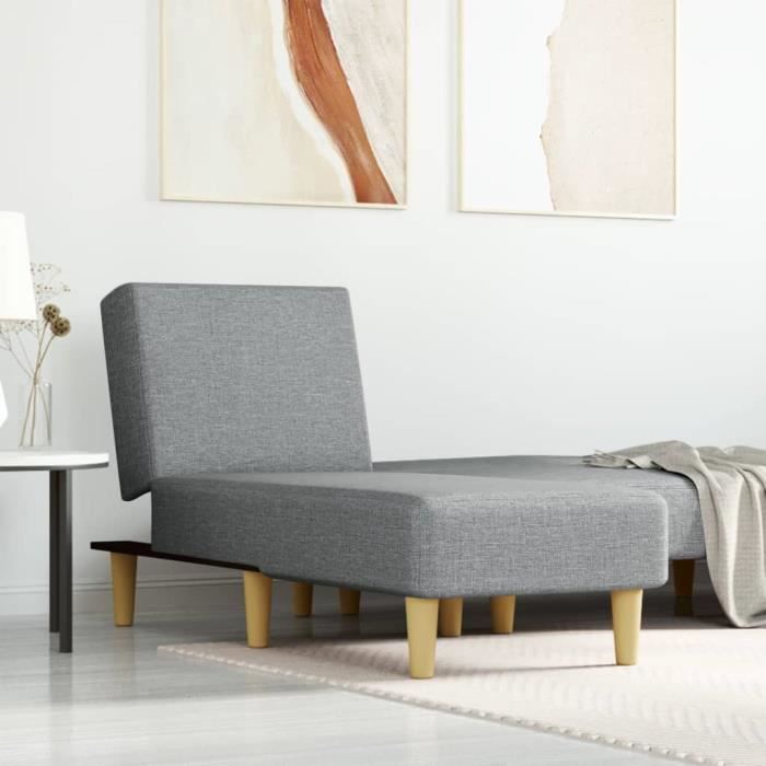 VidaXL Chaise Longue Light Grey Fabric 352798