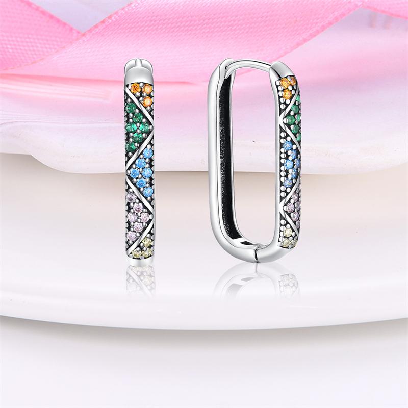 925 Silver Colorful Zircon Rose Gold Star Moon Women Earrings Brilliant Wedding Engagement Star Earrings Jewelry Gifts