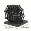 6 Stück Gruseliges Halloween Spinnennetz Tischsets Set Holz Halloween Tischdekoration Spinnennetz Untersetzer mit Aufbewahrungsbasis Partyzubehör