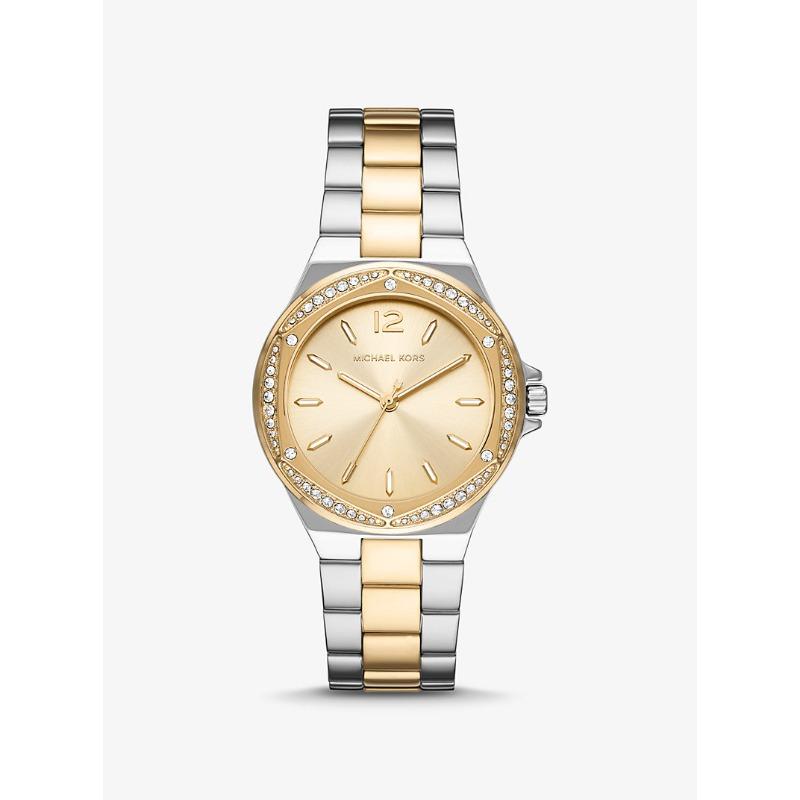 Двухцветные часы Michael Kors Lennox с паве MK6988 серебряный