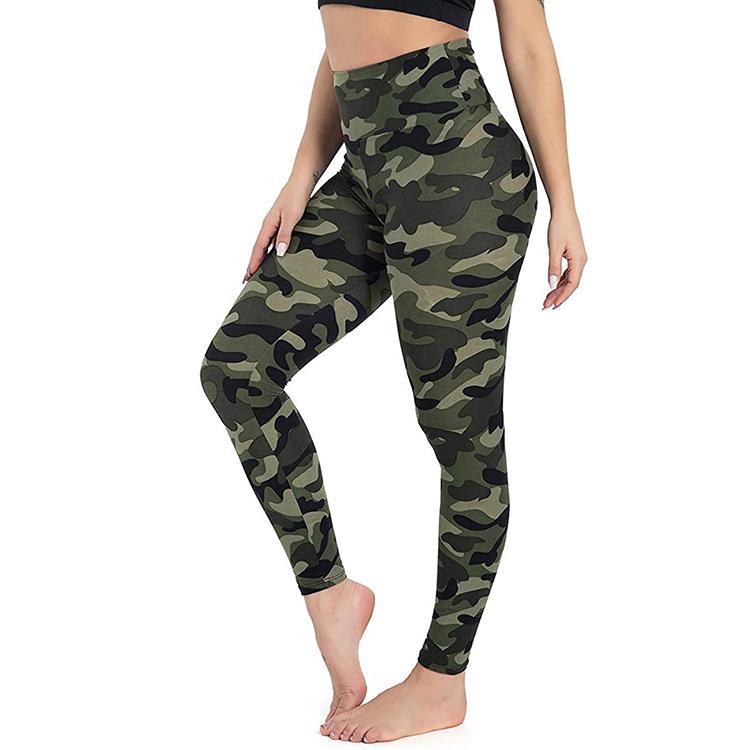 High-waisted Peach-bottom Yoga Trousers Outdoor Tummy-slimming Stretchy Form-fitting Quick-drying Sports Leggings for Women with A Printed Design