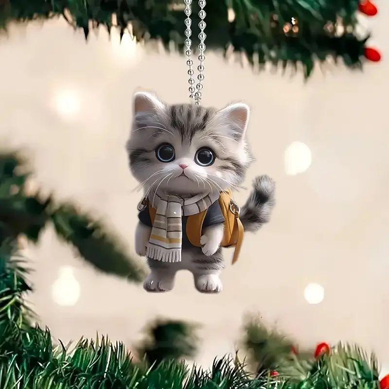 New 2D flat acrylic cute cat car pendant, backpack accessories, mobile phone pendant, keychain, home decoration