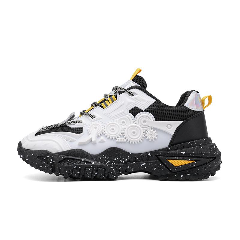 Spring fashion men's casual sports shoes mesh breathable thick sole heightening dad shoes comfortable versatile low top