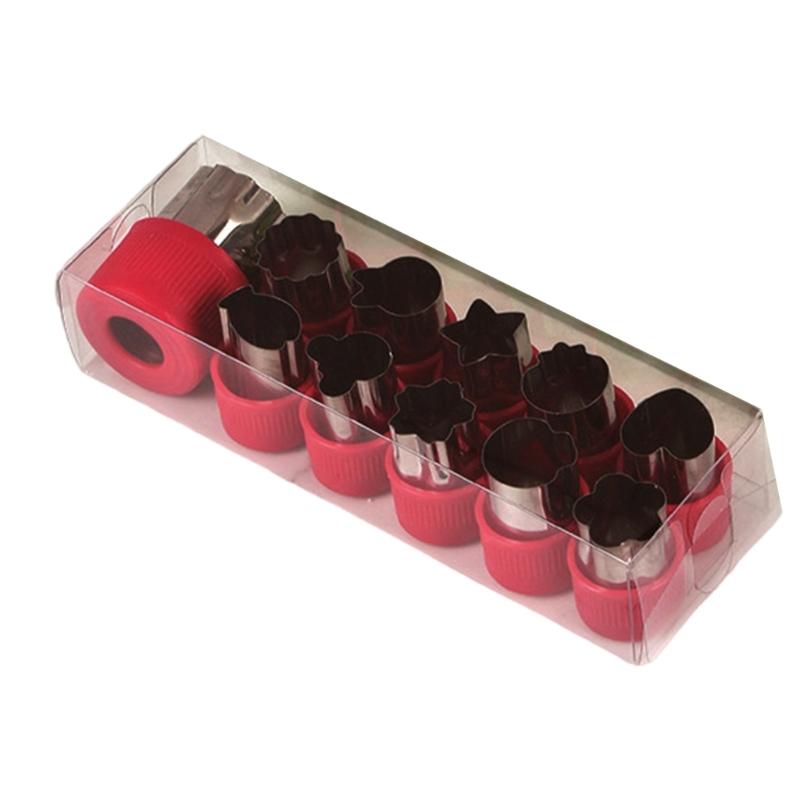 

12Pieces Small Cookie Molds Creative Biscuit Cutter Various Shape Cookie Molds Baking Tool for Familys Gatherings червоний