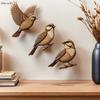 3 st träsparvar väggkonst rustik 2D flygande fåglar vägghängande dekor för vardagsrum sovrum barnkammare barnrum bondgård