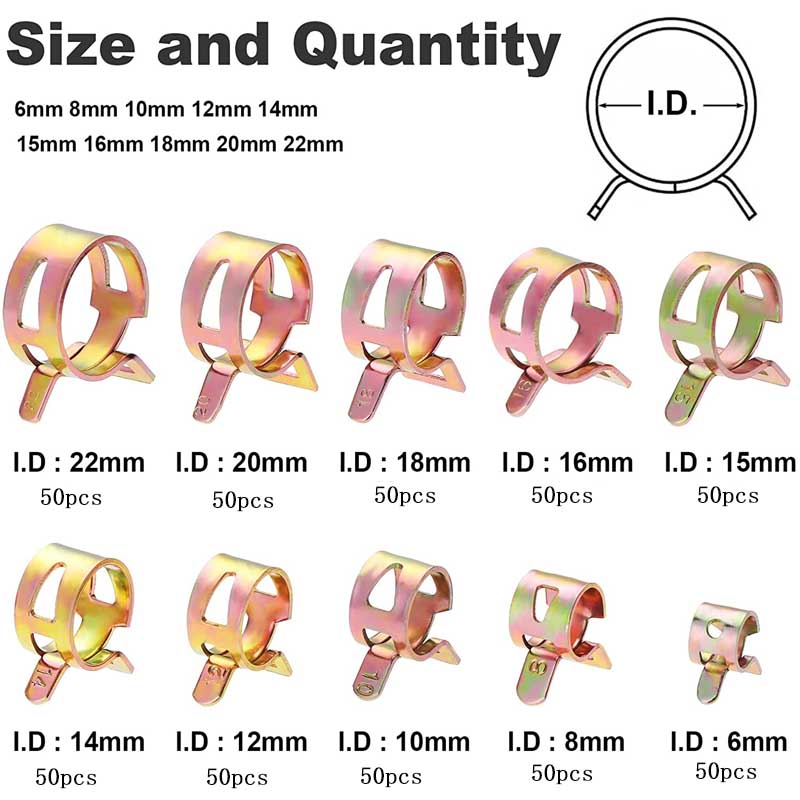 50 PCS Hose Clamp Pipe Clamp Hose Clips Hose Clamp Motorcycle