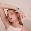 Colorful Raffia Grass Bracelet C-shaped Hand Ring Handmade Woven Flower Bangle  Gift