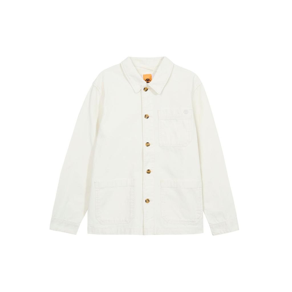 Timberland Solid Color Multi-Pocket Casual Lapel Work Jacket Men jackets White A425F-CM9