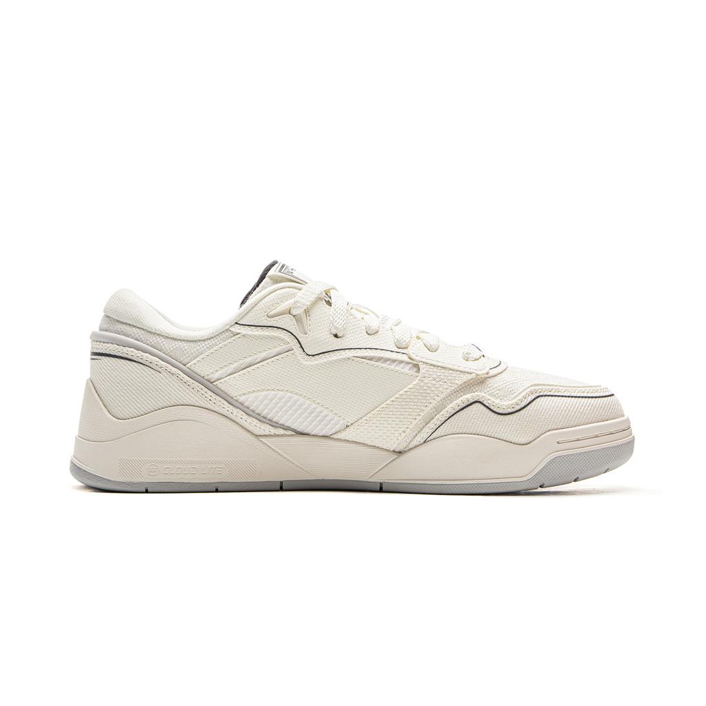 Li Ning Moon White 3 Synthetic Leather Slip Resistant Cushioning Abrasion Resistant Low Top Skateboard Shoes Men's AGCV077-4