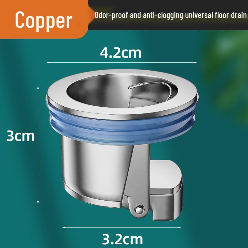 

All-Copper Bathroom Drain Deodorizer & Insect-Proof Cover