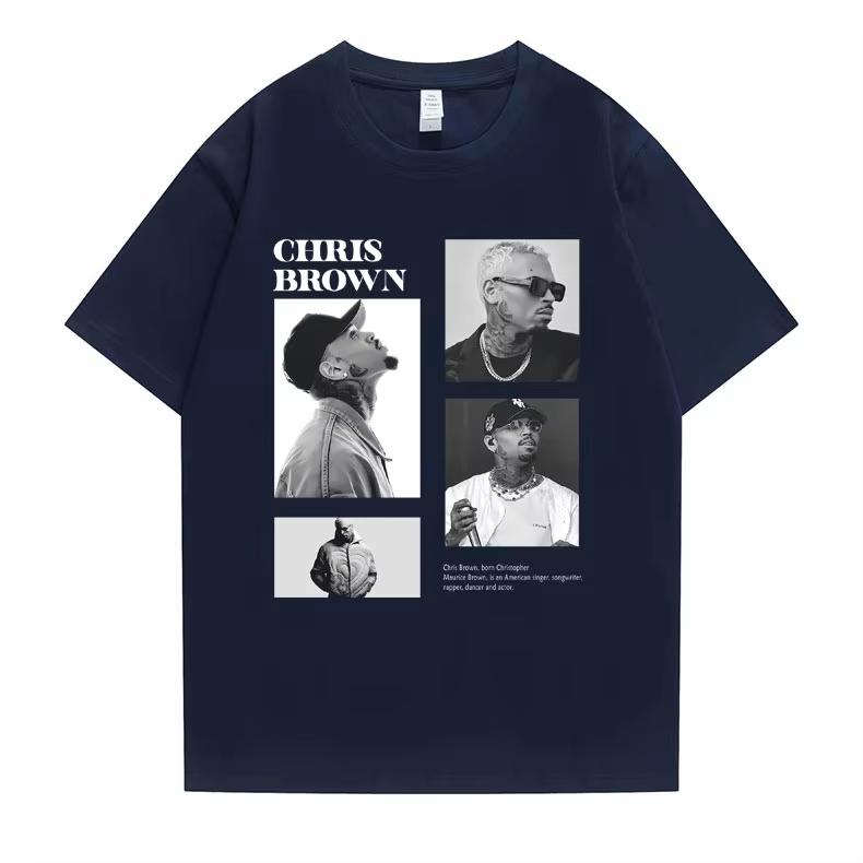 Pop Singer Chris Brown Graphic Print T Shirt Unisex Unisex Hip Hop Fashion Oversized TShirt Tops Unisexs Casual Tees Unisex Fashion