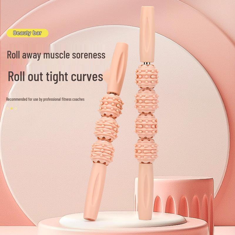 Yoga Wolf Tooth 4-Wheel Massage Stick for Calf Muscle Relaxation and Sensory Integration