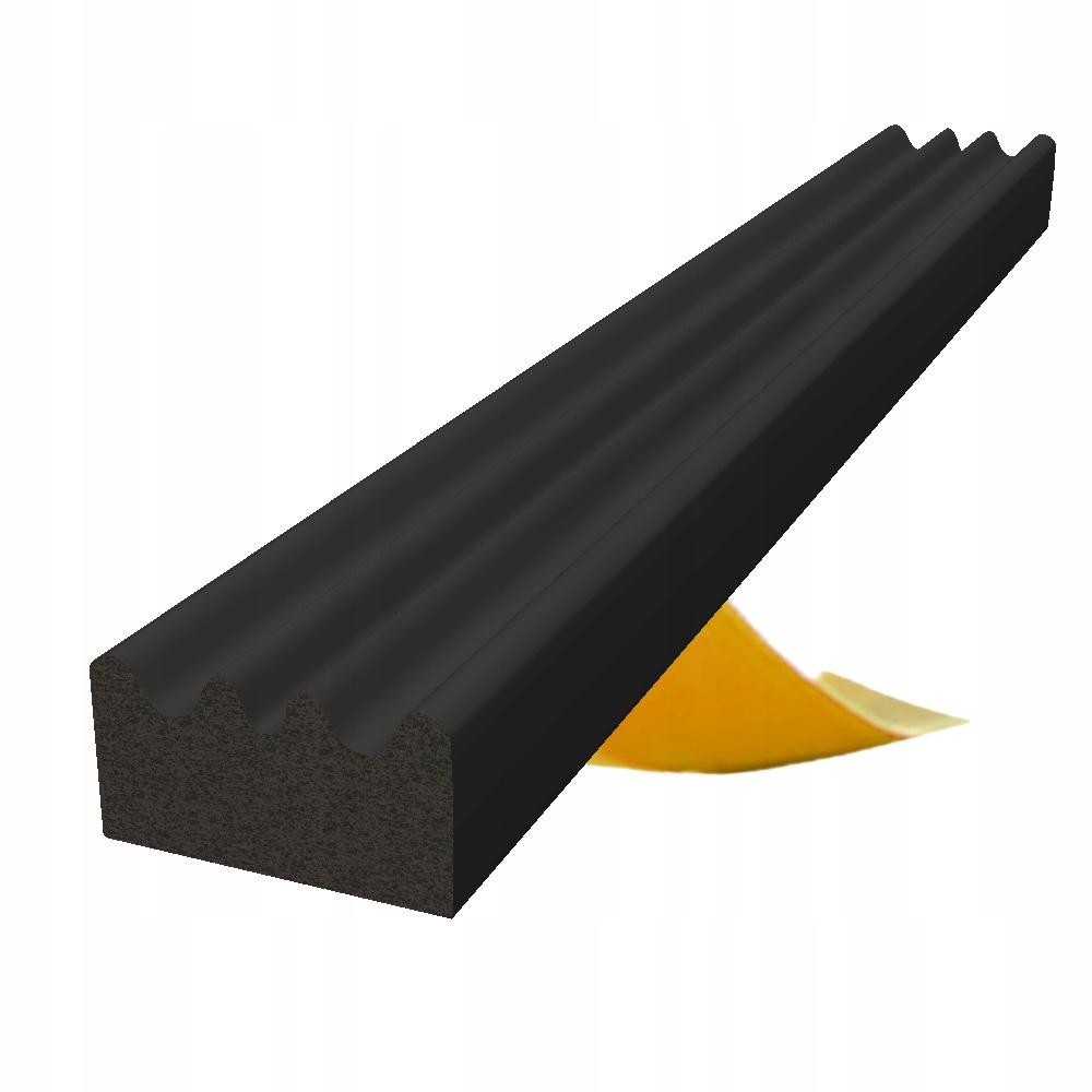 Self-adhesive door window seal E 15X8mm BLACK