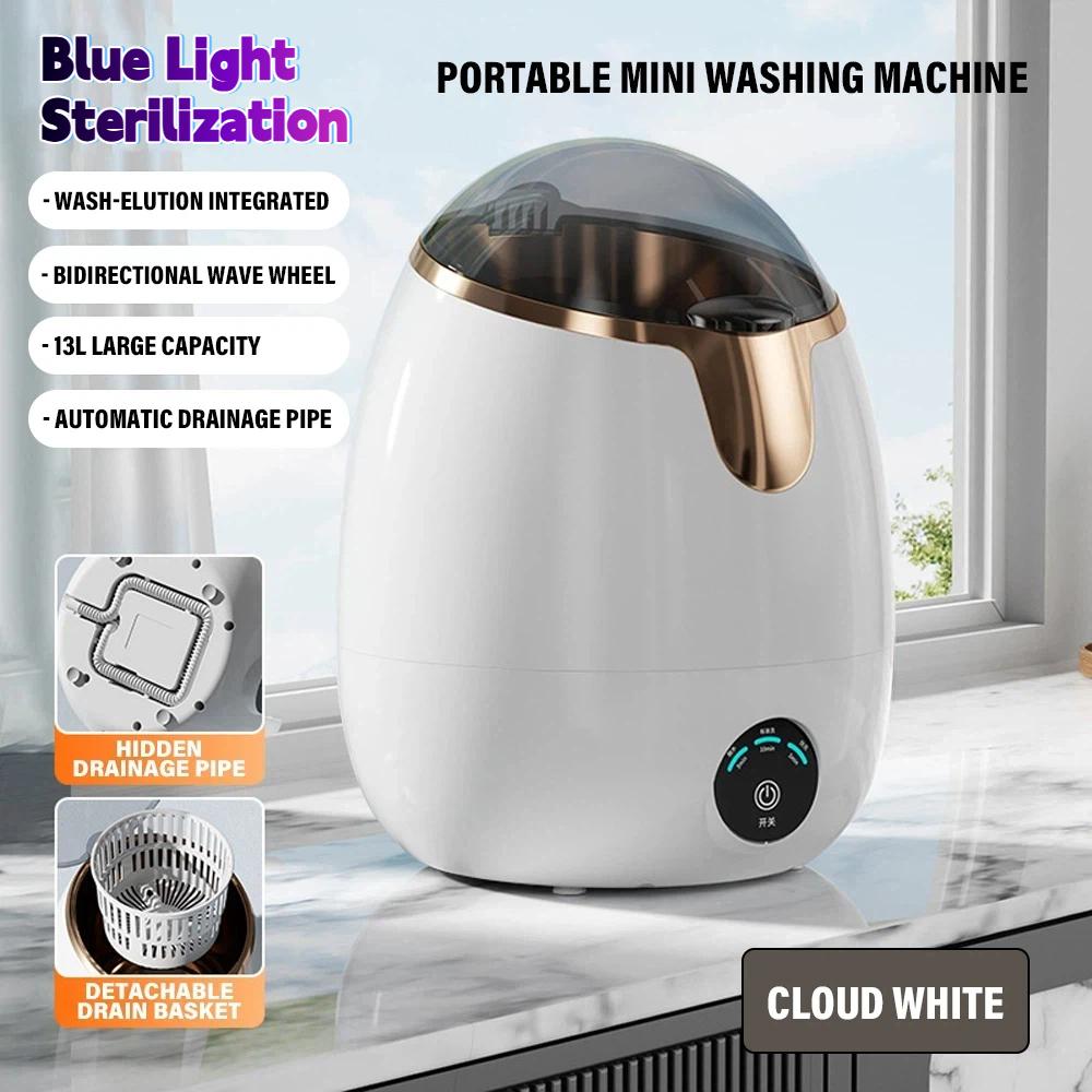 Mini Semi Automatic Single Tub Washing Machine with Top Transparent Window 5kg Capacity Household Use Metal & Plastic