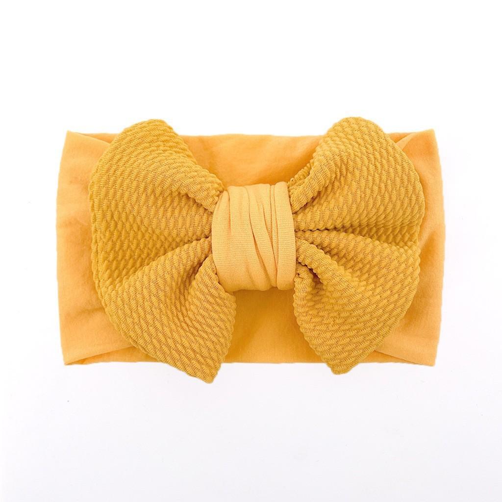 Children's Unisex Hair Accessories Big Knotted Bow Headband Nylon Fabric Baby Headdress Stockings Washable Eco-Friendly All
