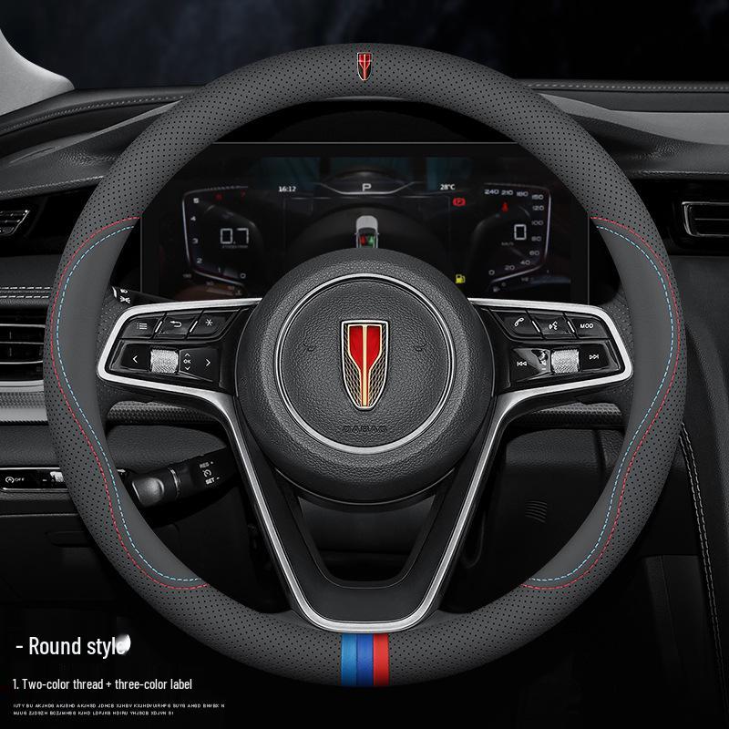 Genuine Leather Steering Wheel Cover for Hongqi H5, HS5, H6, HS3, H9, HS7, HS6, HQ9, EQM5, and O5