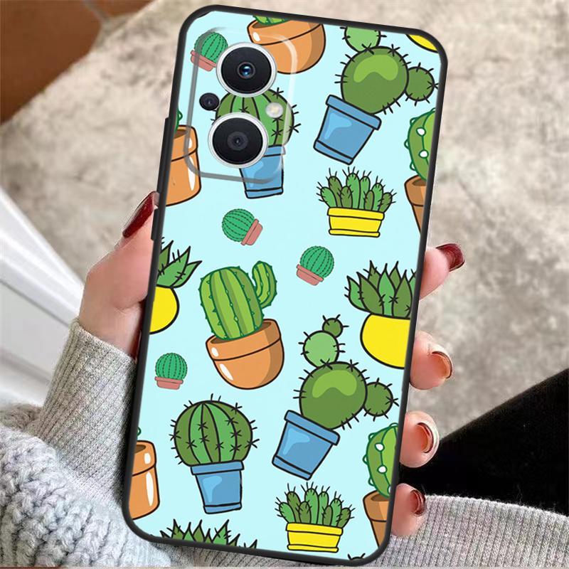Cactus Pattern Phone Case For OPPO Reno 5Z 4Z 2Z 8T Reno 4 5 6 7 8 Lite OPPO Find X6 X5 Pro X2 X3 Neo Lite