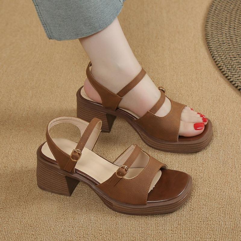 Women Sandals 2025 New Plus Size Fashion Casual Open Toe Shoes for Women High Heels Strange Style Solid Color Designer Sandals