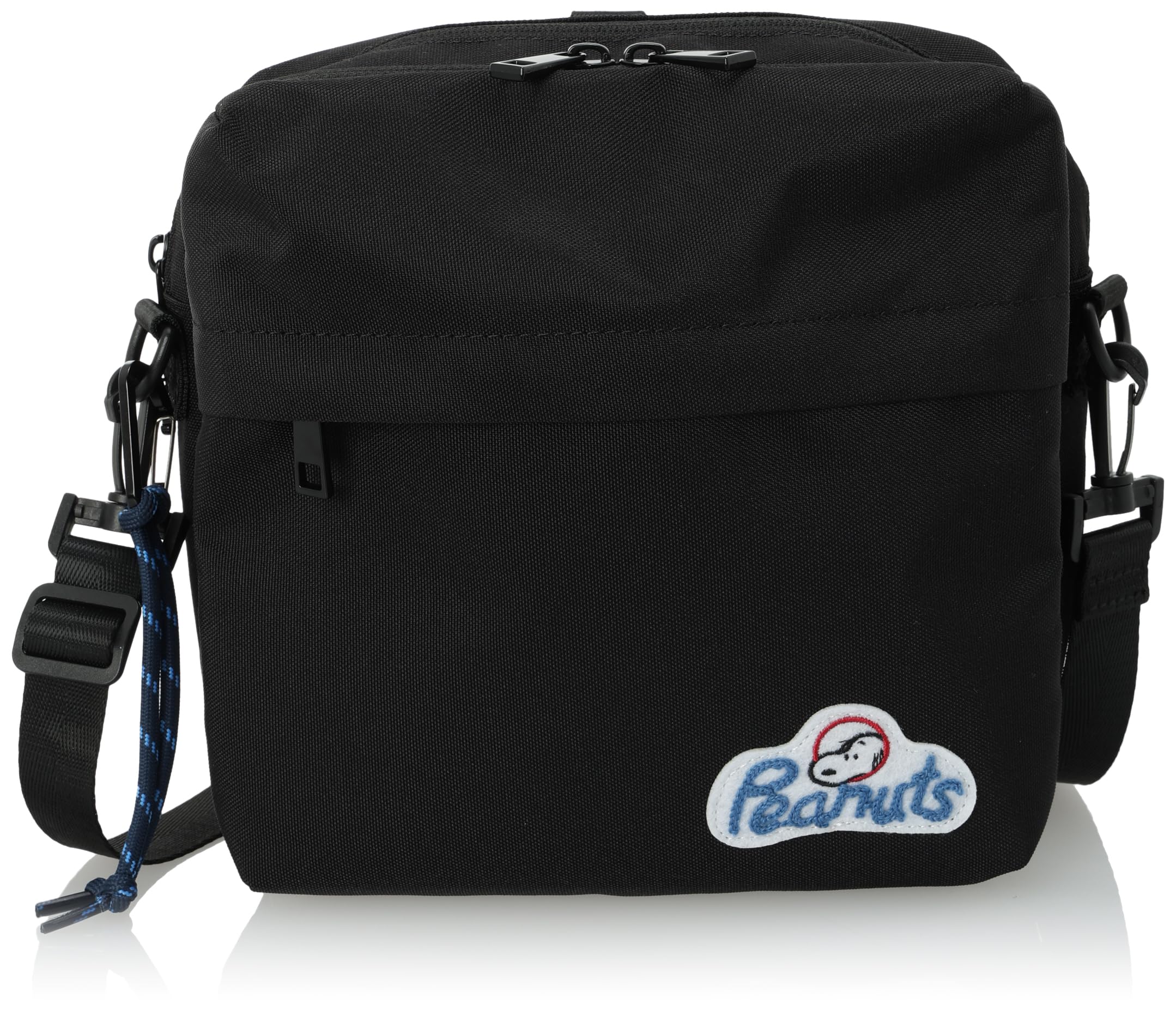 

Shoulder square shoulder environmentally friendly for black [Snoopy] bag, bag, two-layer, divided, two-room, water-repellent, R-PET fabric, commuting,
