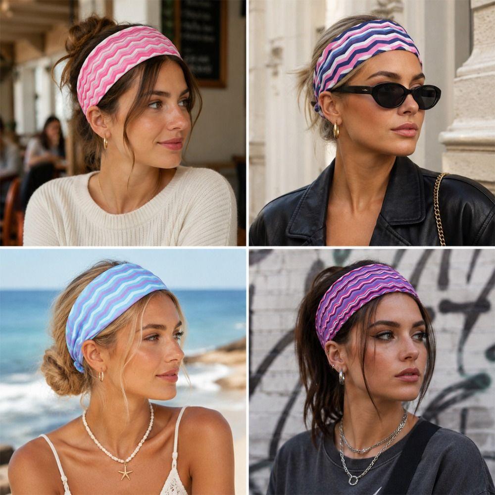 Sweat-absorbent Makeup Headband Elastic Women's Hairband Fashion Sport Hairband  Daily Use