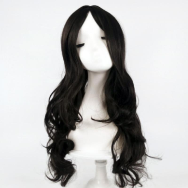Wig Female Black Long Curly Hair Medium Points Fashion Headgear