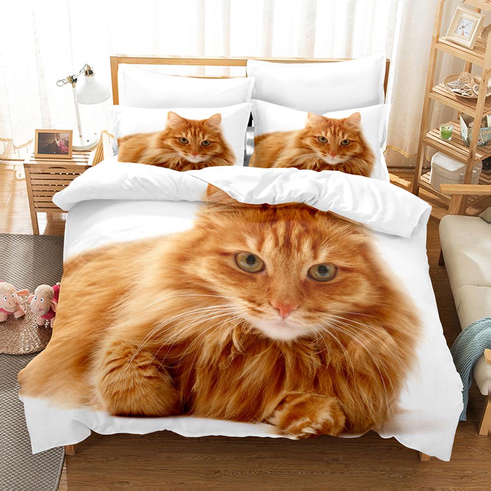 3D Cat Bedding Sets Duvet Cover Set With Pillowcase Twin Full Queen King Bedclothes Bed Linen