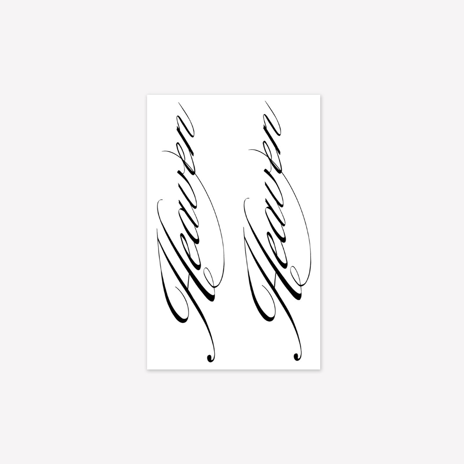 Herbal Juice Waterproof Non-Reflective Dark Domineering Pattern English Sentence Legs Waist Abdomen Tattoo Sticker 12*19