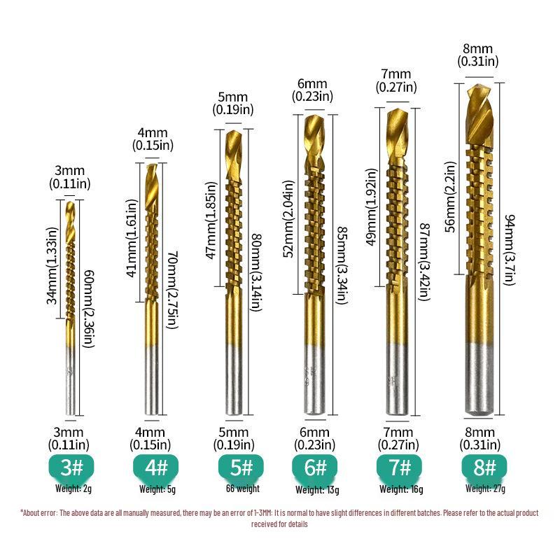Wiertło rowkowe Piła Wiertła do drewna 3-8mm - Narzędzia tnące z zębami piły Wiertło spiralne
