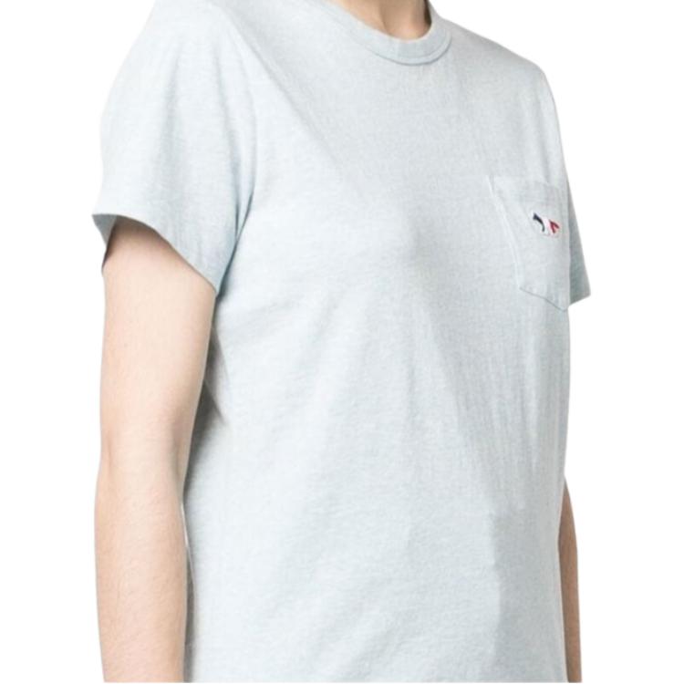 Maison Kitsune Logo Embroidered Short Sleeve T-Shirt Women Tops FW00107KJ0010-H429