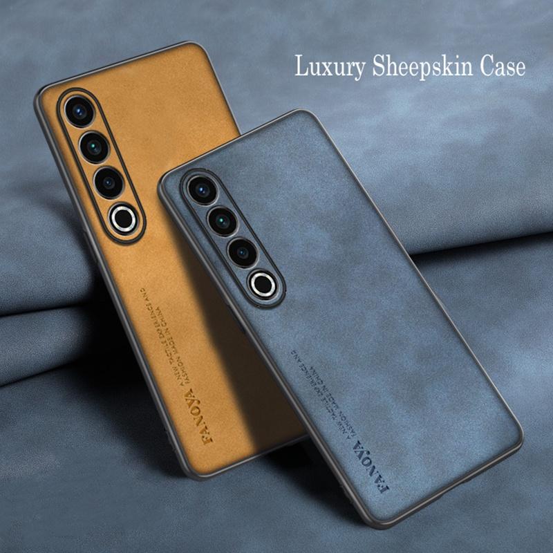 For Meizu 21 Pro Meizu21 Luxury Sheepskin Leather Shockproof Silicone Case For Meizu 21 Note 20 Pro Phone Case Cover Coque