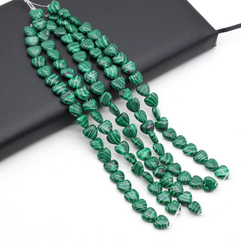 

10мм Бірюзовий Агат Серцеподібні Розсипні Намистини для DIY Ювелірних Виробів 10mm (about 40 pieces)