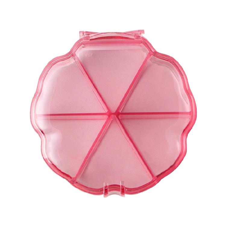 Контейнер для хранения страз для ногтей с 6 отделениями Органайзер для хранения декора для нейл-арта в форме лепестка Шкатулка-органайзер для украшений для колец розовый 534₽