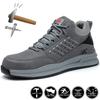 Male Safety Shoes Work Sneakers Indestructible Work Safety Boots Light Shoes Men Platic Toe Shoes Working Shoes With Protection
