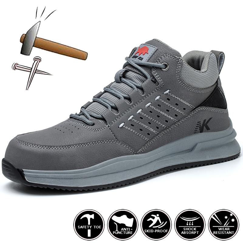 Male Safety Shoes Work Sneakers Indestructible Work Safety Boots Light Shoes Men Platic Toe Shoes Working Shoes With Protection