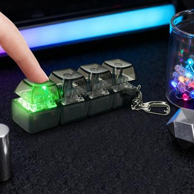 Tastatur Fidget Spielzeug LED Kristall Tastenkappe Schlüsselanhänger Stressabbau Fingerspitzen Gadget Dekompression Spielzeug Klicker Fidget Spielzeug